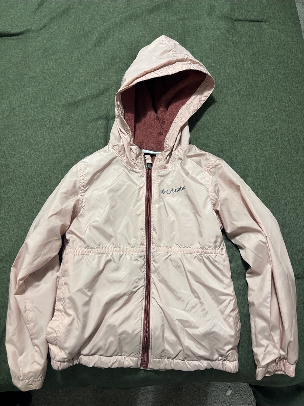 Columbia Kids Light Pink Hooded Jacket with Rose Lining